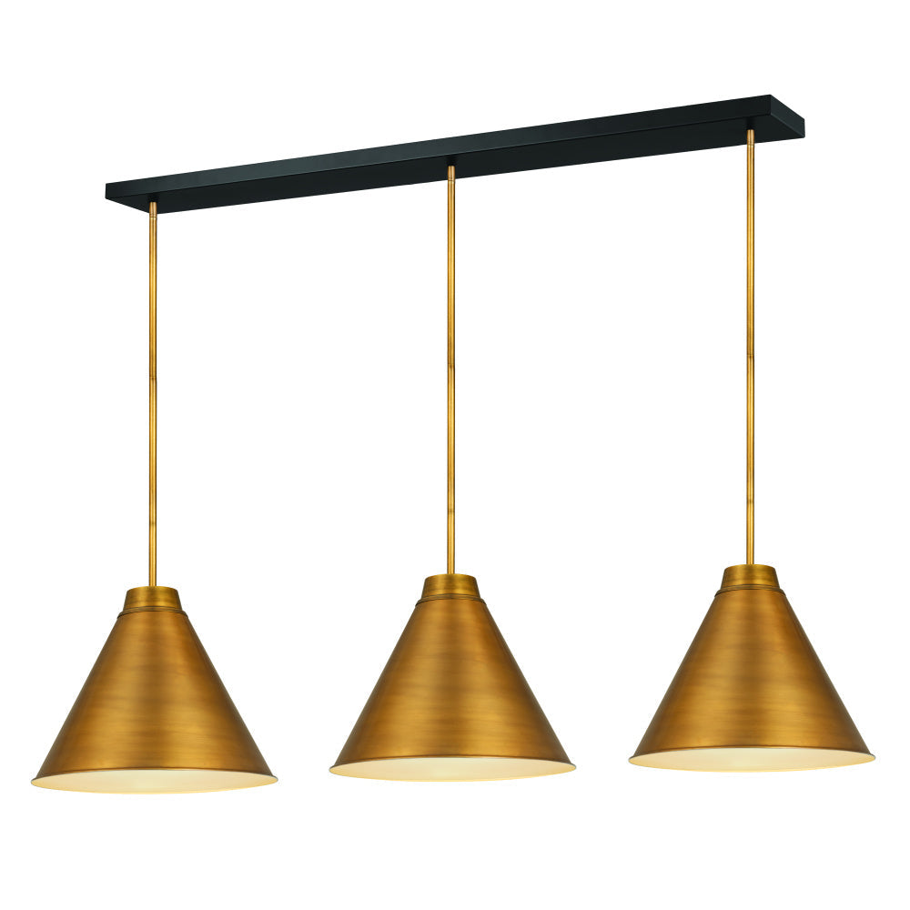 3 Light Pendant-Rubbed Brass