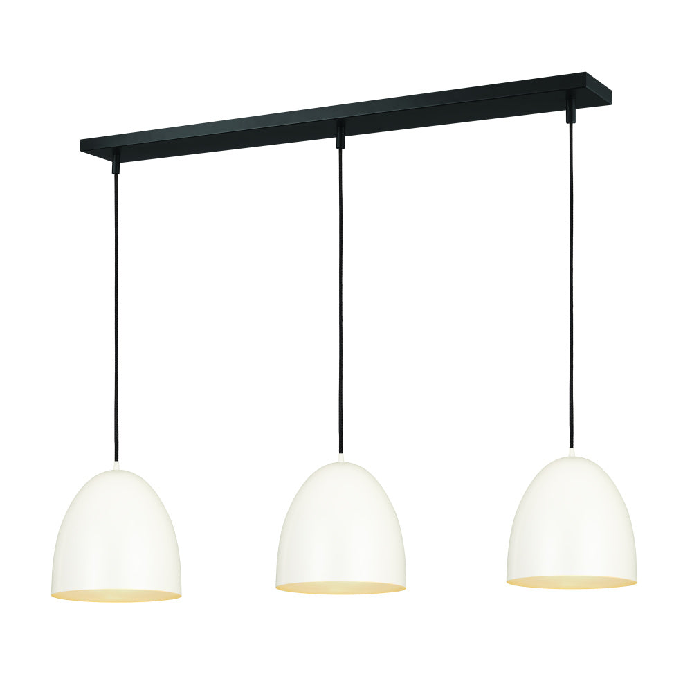 3 Light Pendant-Satin White