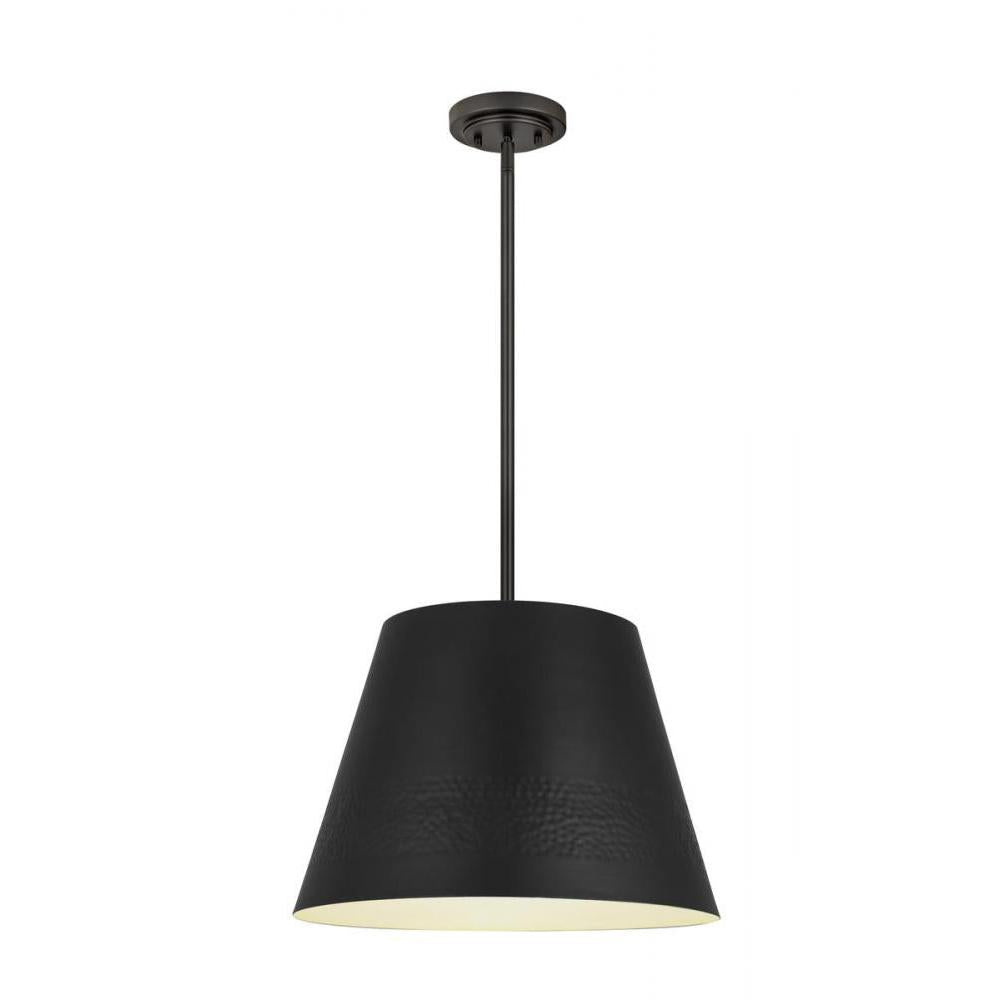 1 Light Chandelier-Matte Black
