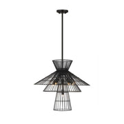 6 Light Chandelier-Matte Black
