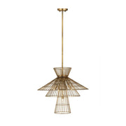 6 Light Chandelier-Rubbed Brass
