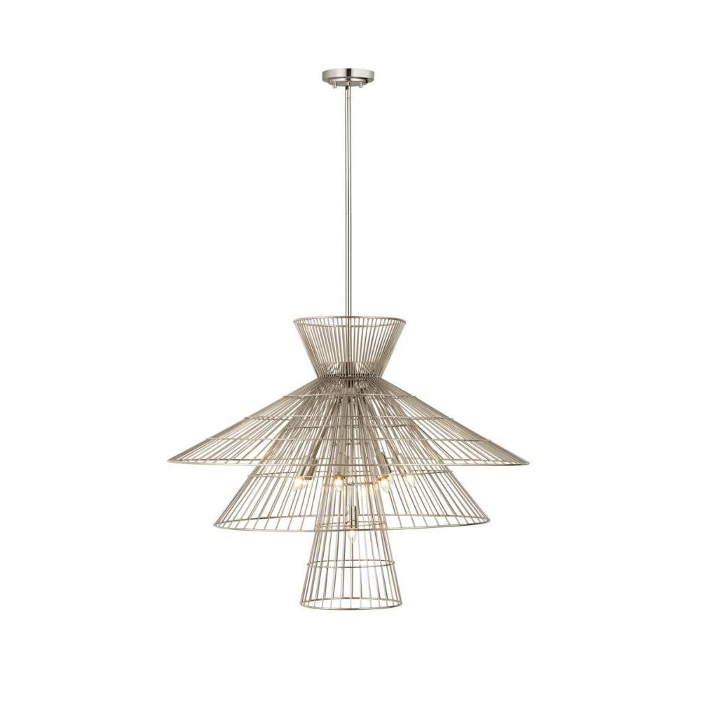 8 Light Chandelier-Polished Nickel