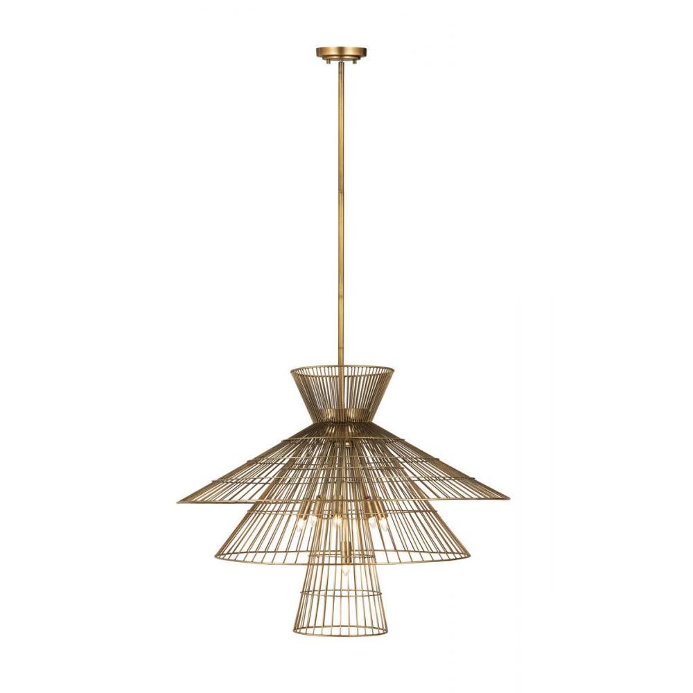 8 Light Chandelier-Rubbed Brass