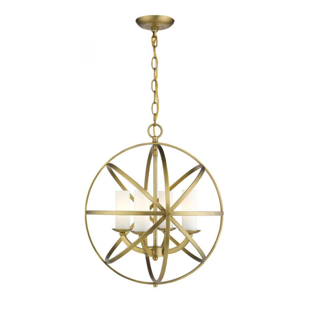 4 Light Chandelier-White