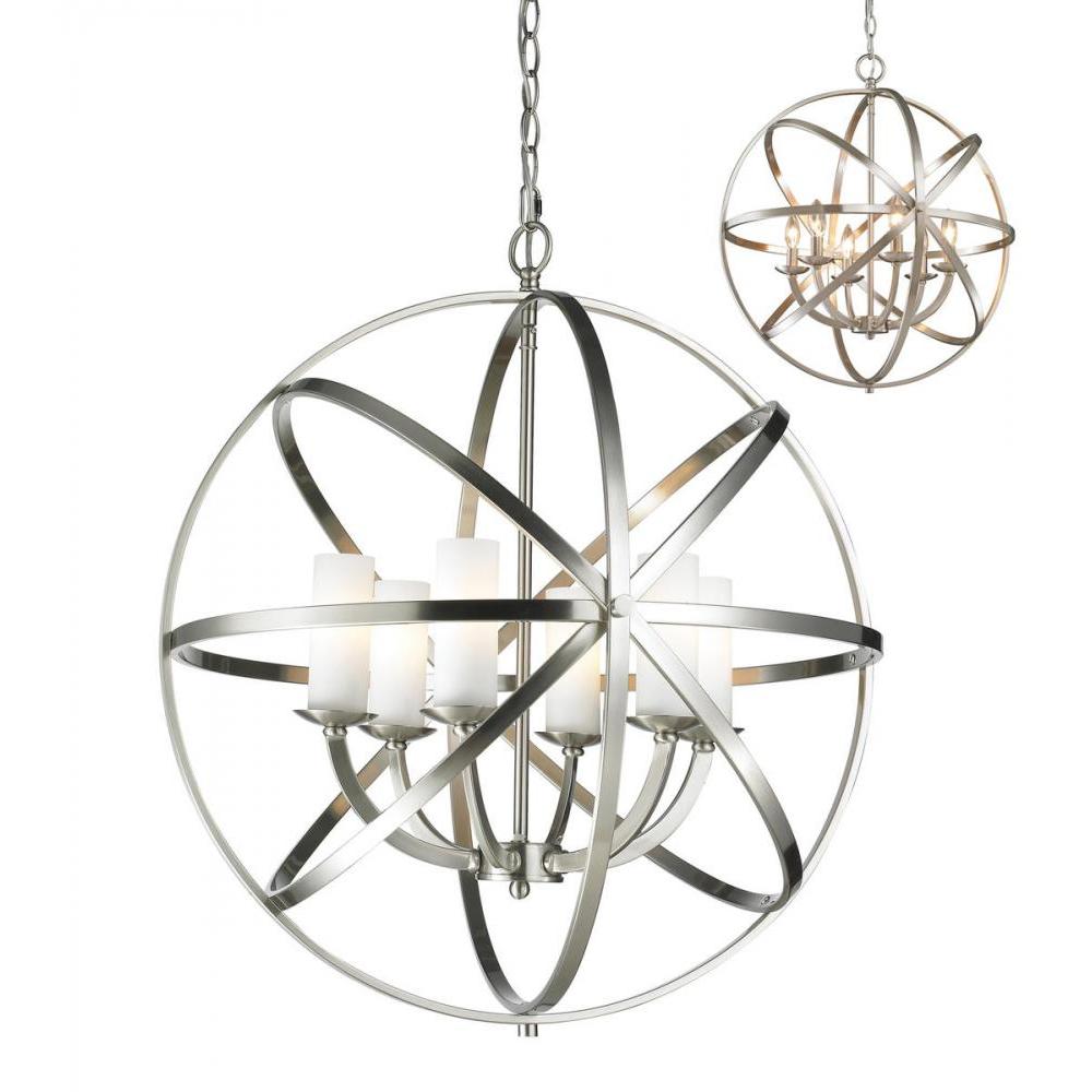 6 Light Chandelier-Matte Opal