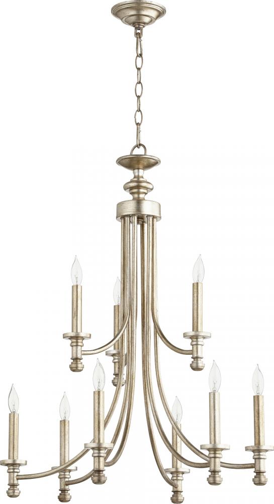 Quorum Lighting ROSSINGTON 6022-9-160 Chandelier Traditional - Aged Silver Leaf