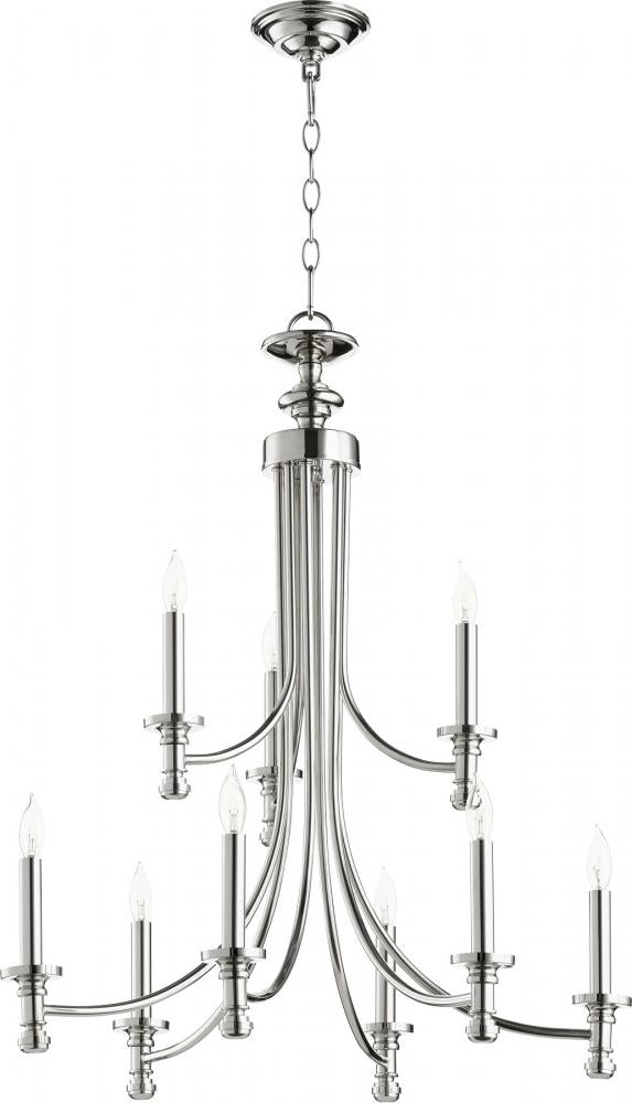 Quorum Lighting ROSSINGTON 6022-9-162 Chandelier Traditional - Polished Nickel