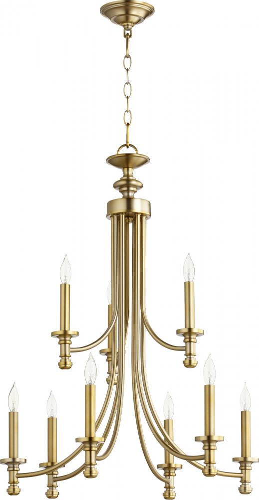 Quorum Lighting ROSSINGTON 6022-9-180 Chandelier Traditional - Aged Brass