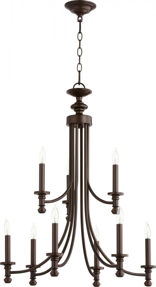 Quorum Rossington 6022-9-186 Chandelier - Oiled Bronze