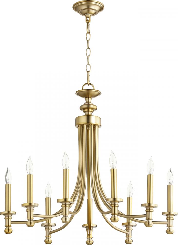 Quorum Lighting ROSSINGTON 6022-9-80 Chandelier Traditional - Aged Brass