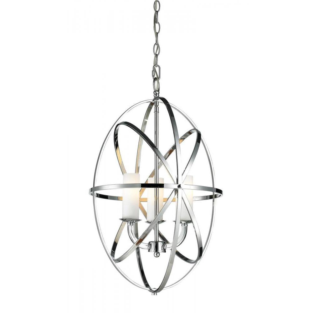 3 Light Chandelier-Matte Opal
