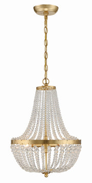 Crystorama Rylee 603-GA – 14 Inch – 3 Light – Chandelier – Antique Gold – Damp Rated