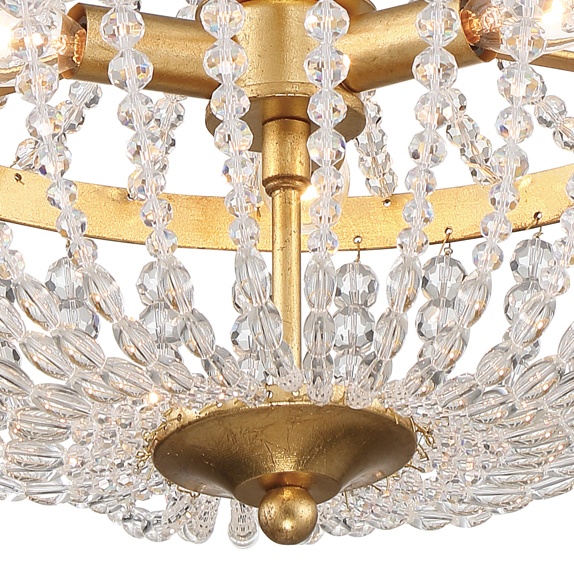 Crystorama Rylee 603-GA – 14 Inch – 3 Light – Chandelier – Antique Gold – Damp Rated