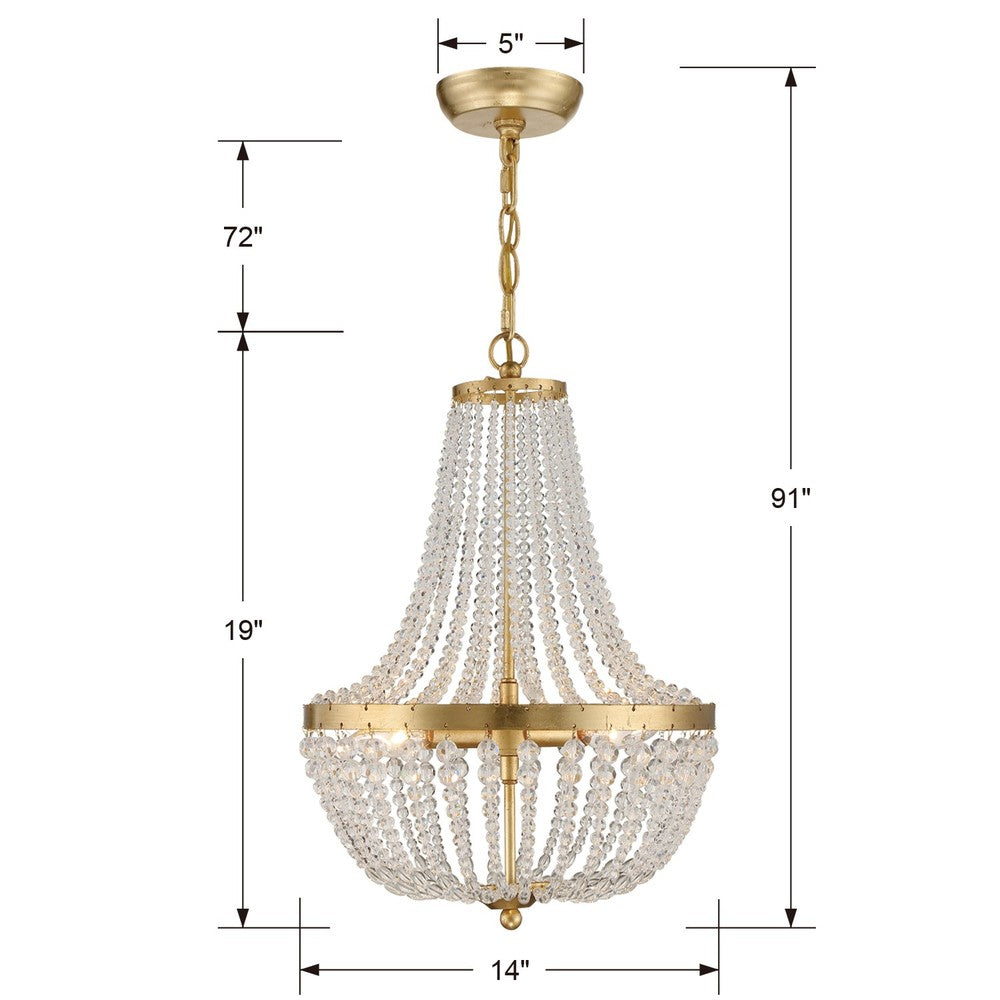 Crystorama RYLEE 603-GA Chandelier Americana - Antique Gold