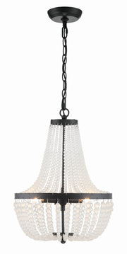 Crystorama Rylee 603-MK – 14 Inch – 3 Light – Chandelier – Matte Black – Damp Rated