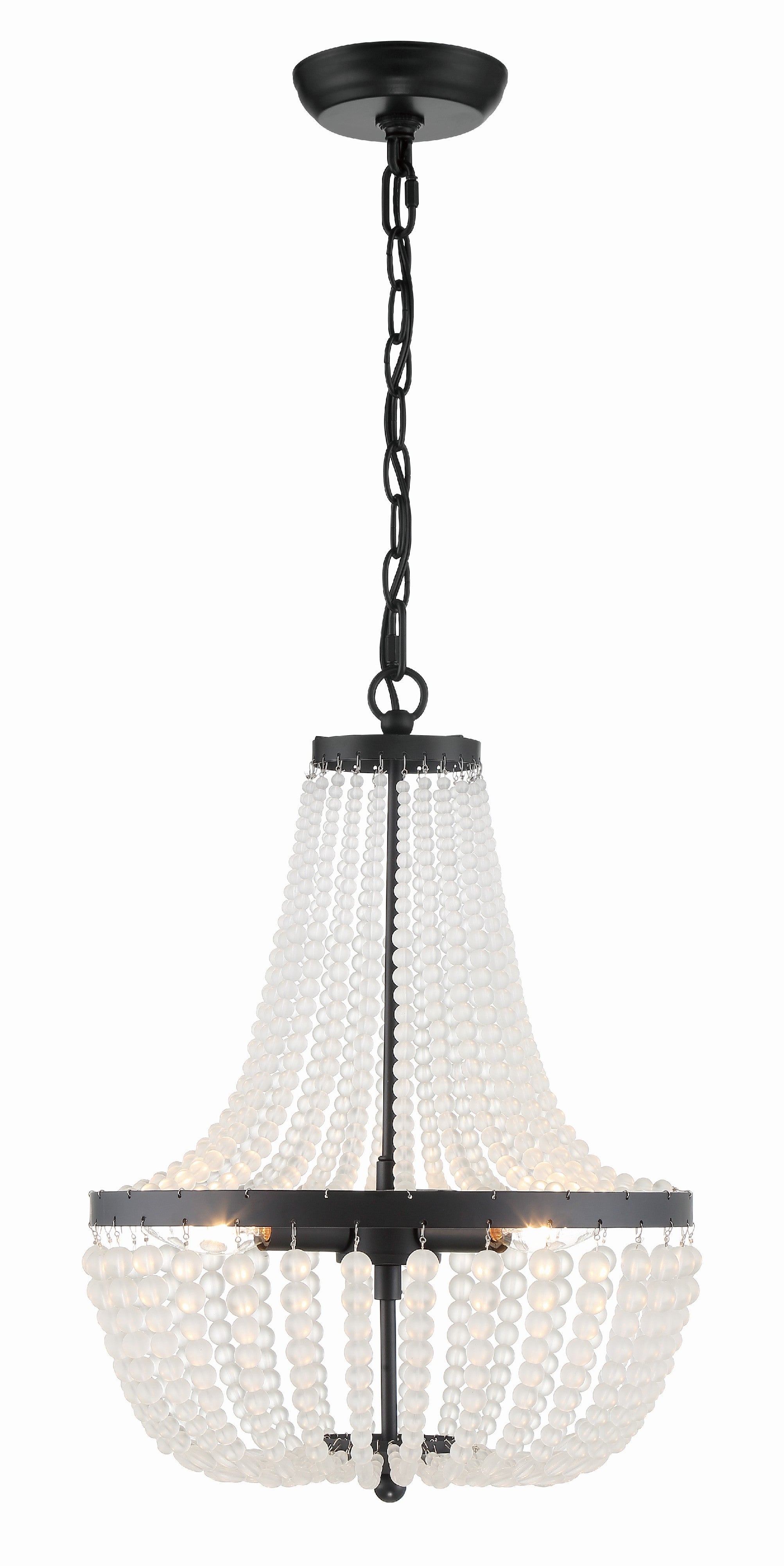 Crystorama Rylee 603-MK – 14 Inch – 3 Light – Chandelier – Matte Black – Damp Rated