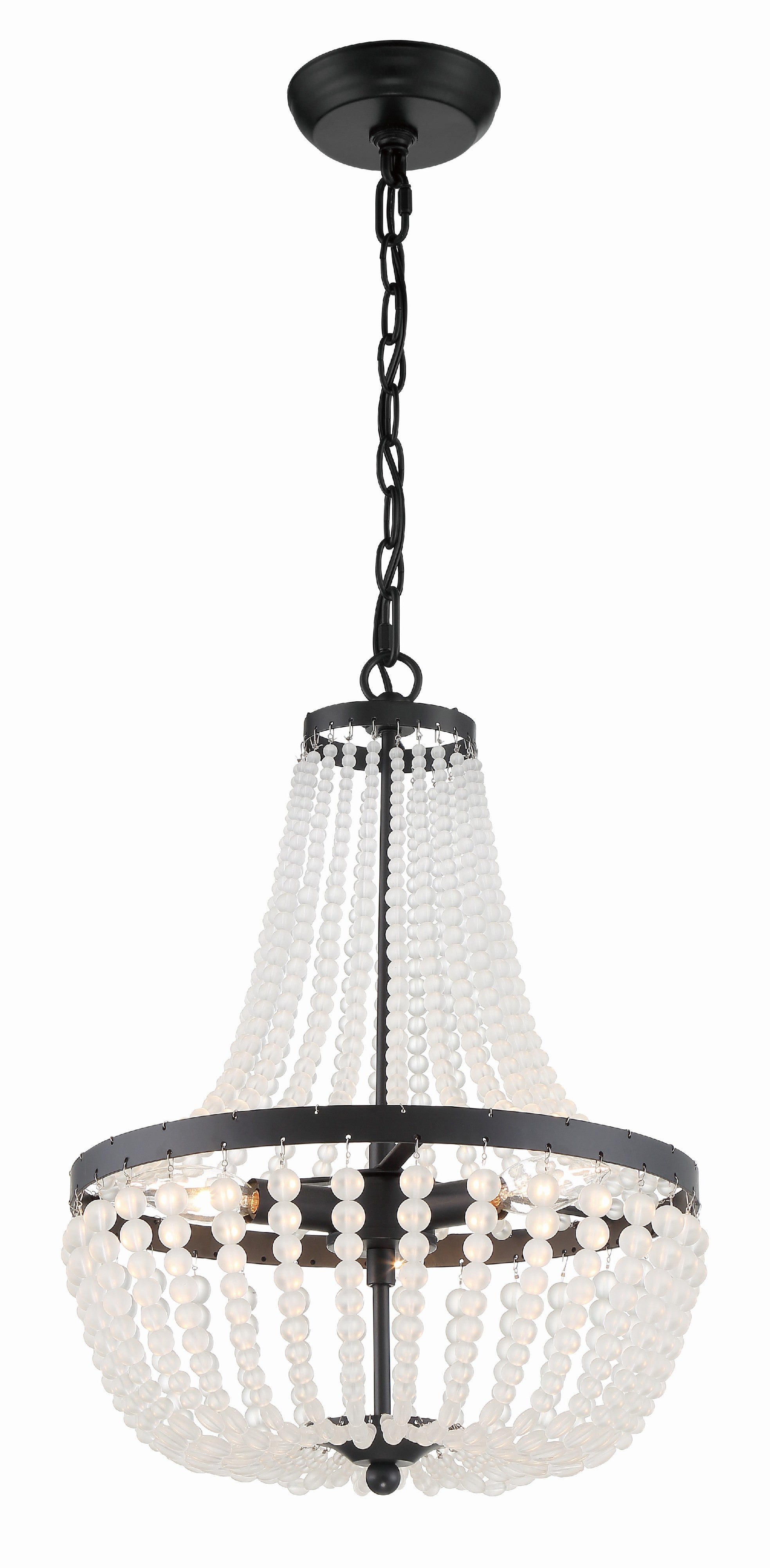 Crystorama Rylee 603-MK – 14 Inch – 3 Light – Chandelier – Matte Black – Damp Rated