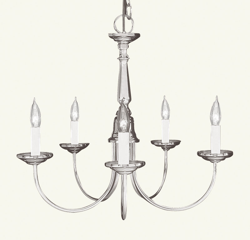 Livex Lighting HOME BASICS 6030-91 Chandelier Traditional - Brushed Nickel