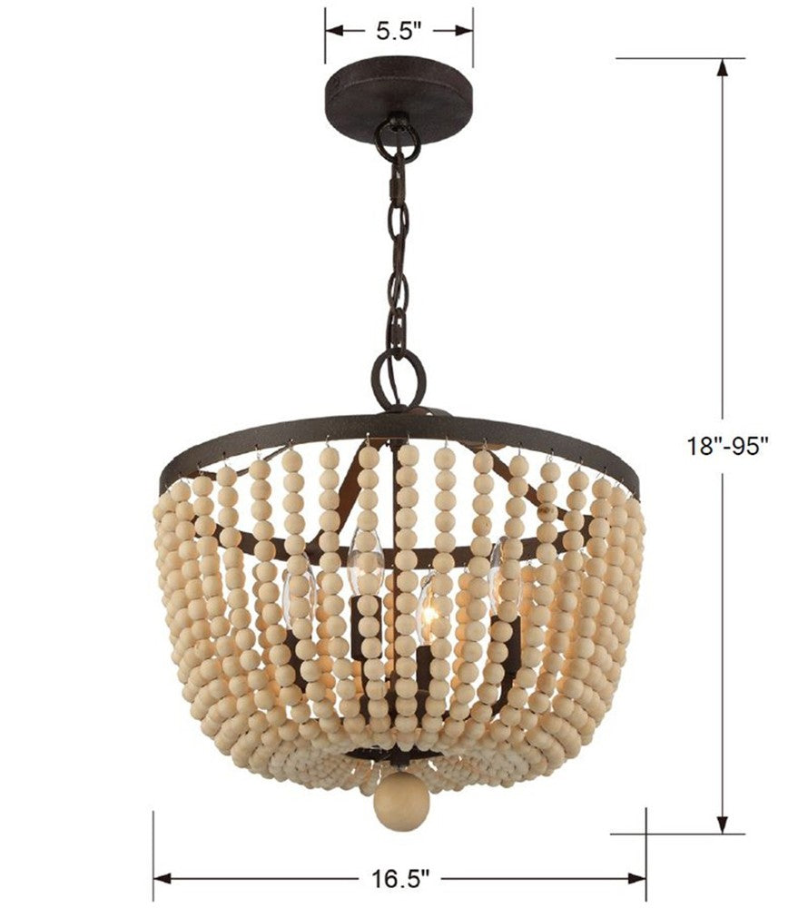 Crystorama RYLEE 604-FB Chandelier Americana - Forged Bronze