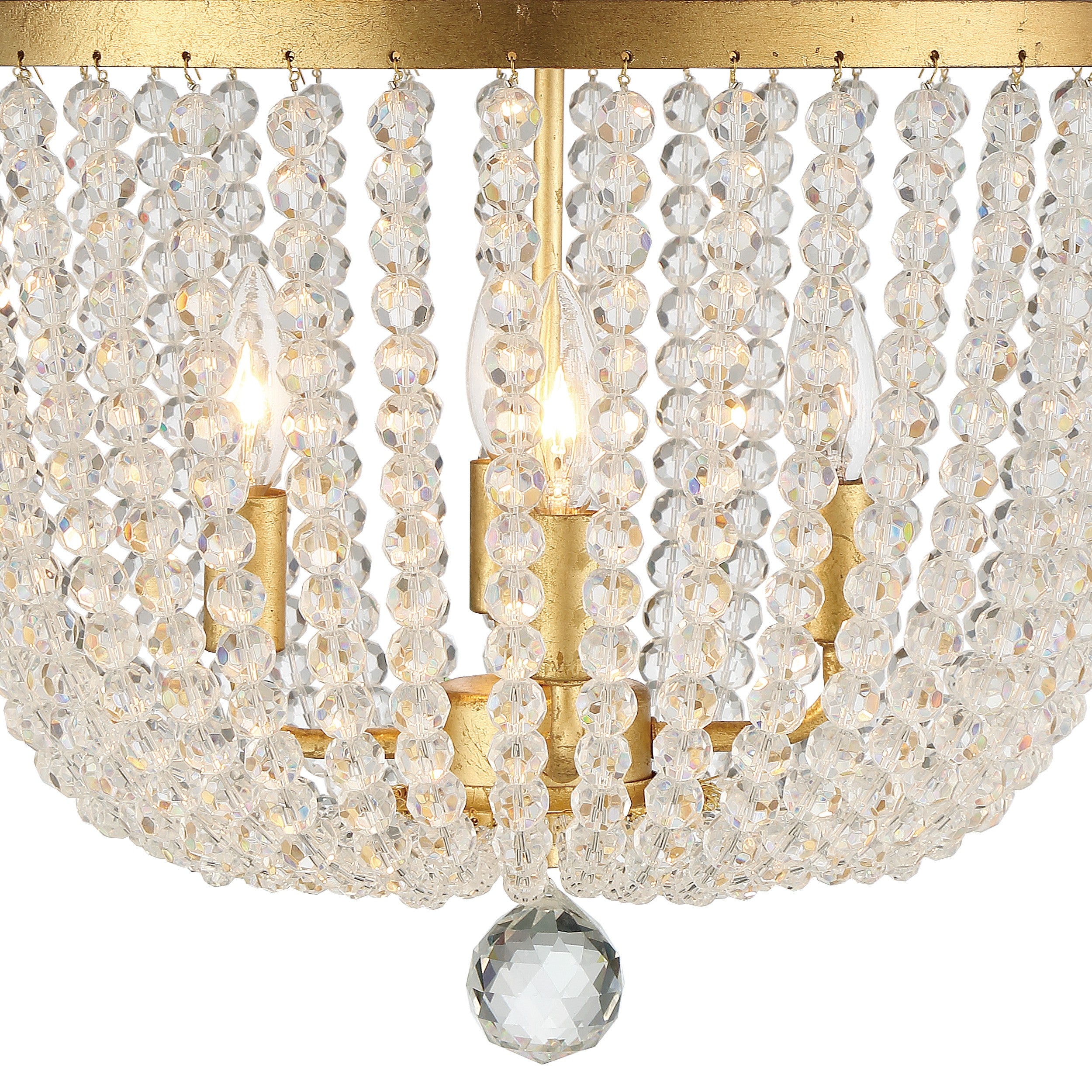 Crystorama Rylee 604-GA – 16.5 Inch – 4 Light – Chandelier – Antique Gold – Damp Rated