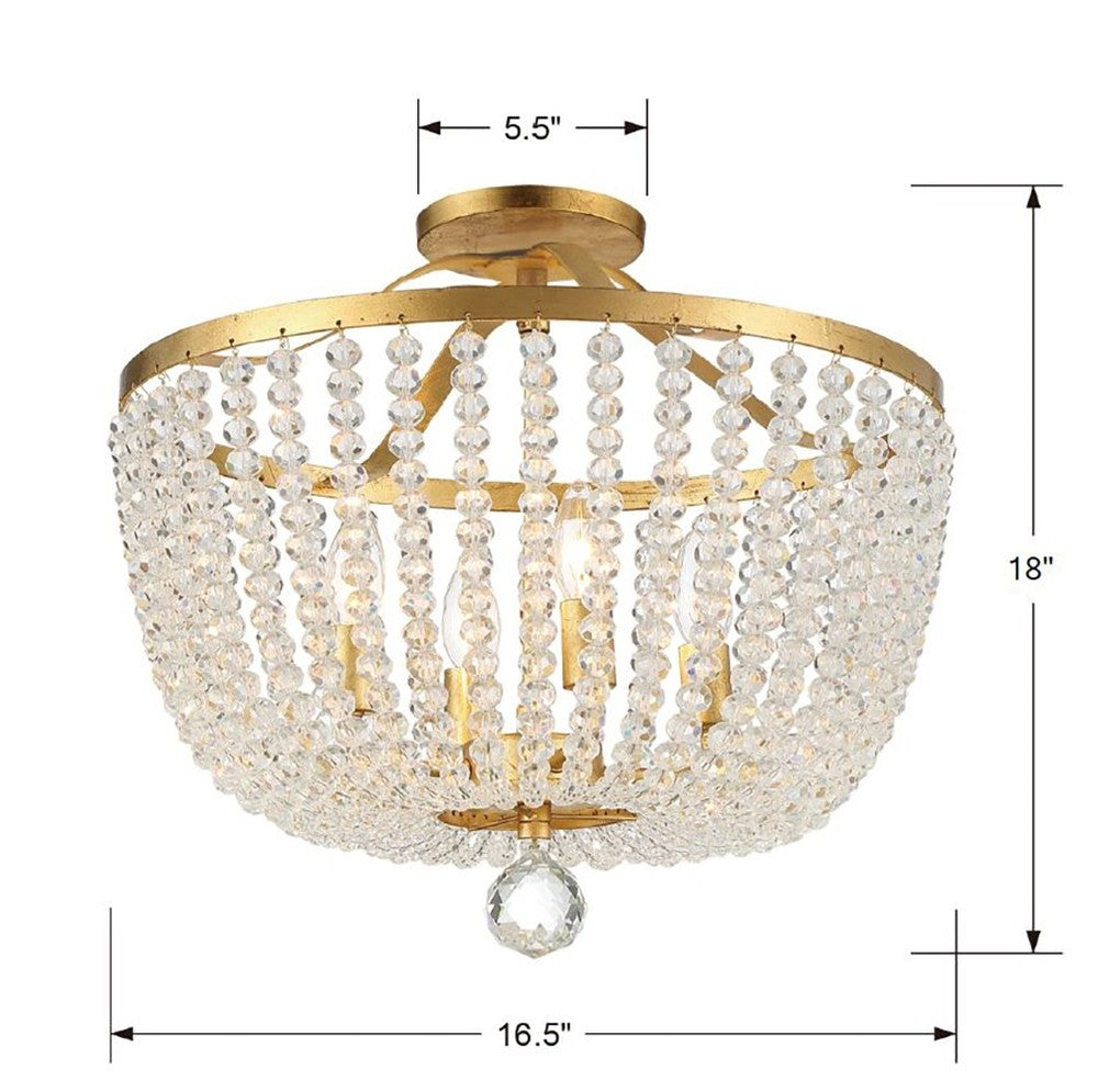 Crystorama RYLEE 604-GA_CEILING Flush Mount Americana - Antique Gold