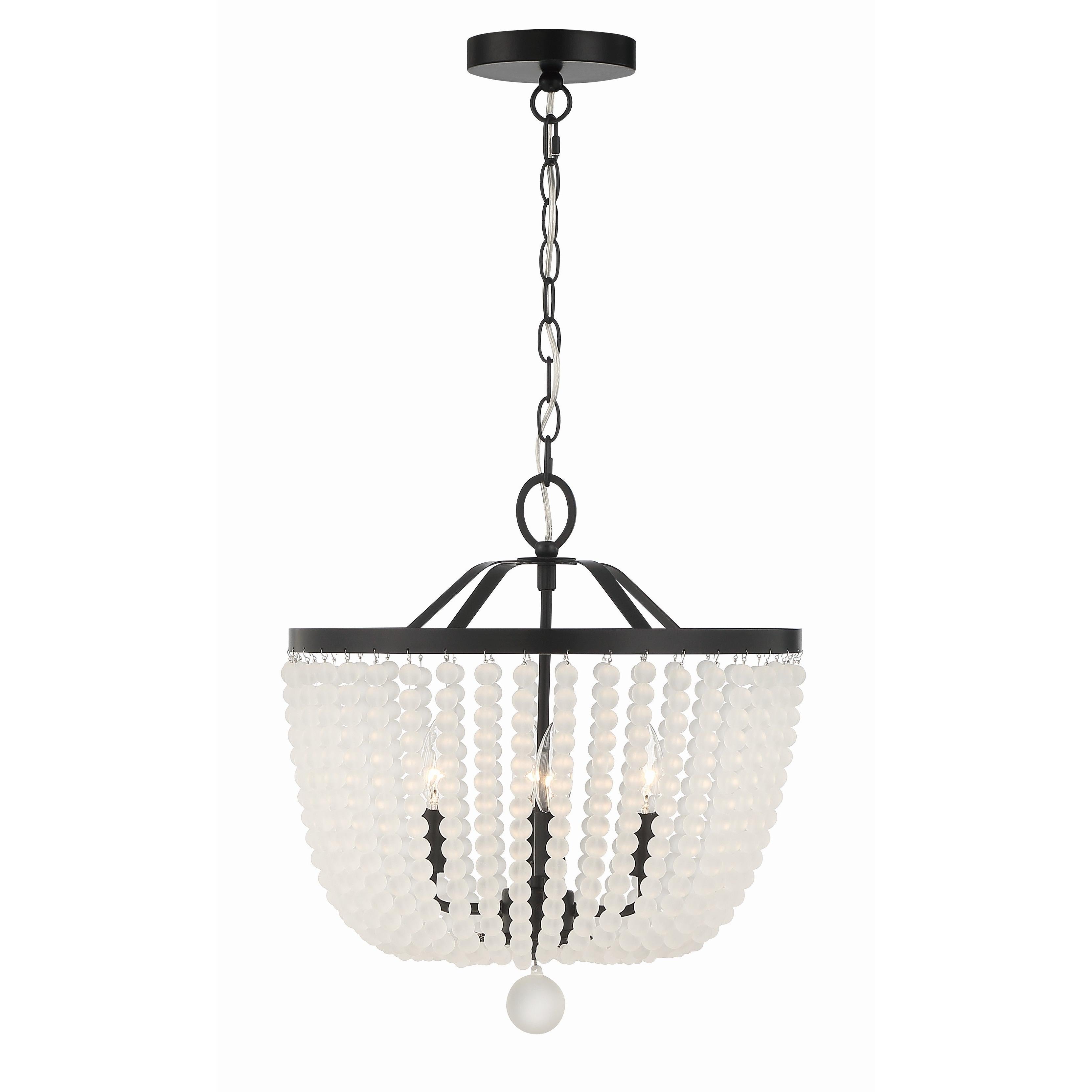 Crystorama Rylee 604-MK-FR – 16.5 Inch – 4 Light – Chandelier – Matte Black – Damp Rated