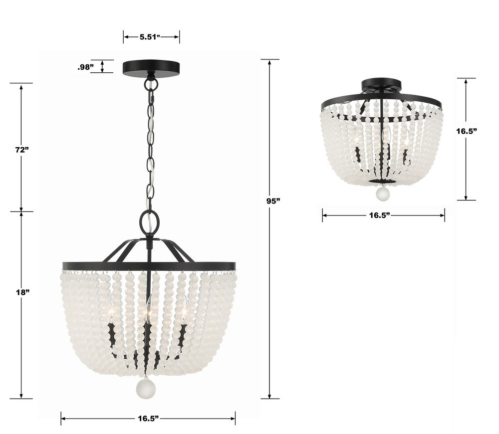 Crystorama RYLEE 604-MK-FR Chandelier Americana - Matte Black