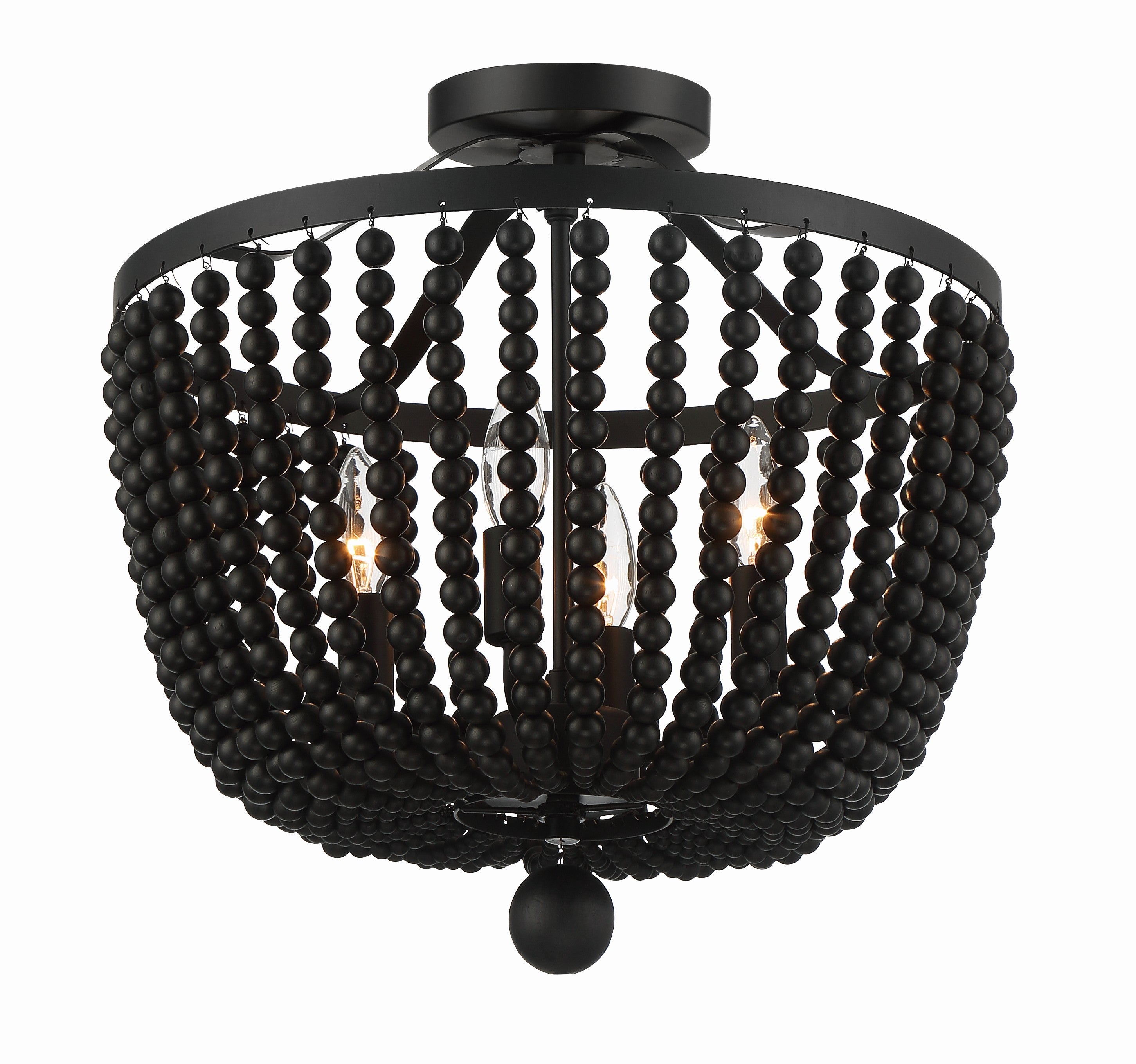 Crystorama Rylee 604-MK_CEILING – 16.5 Inch – 4 Light – Semi Flush Mount Light – Matte Black – Damp Rated