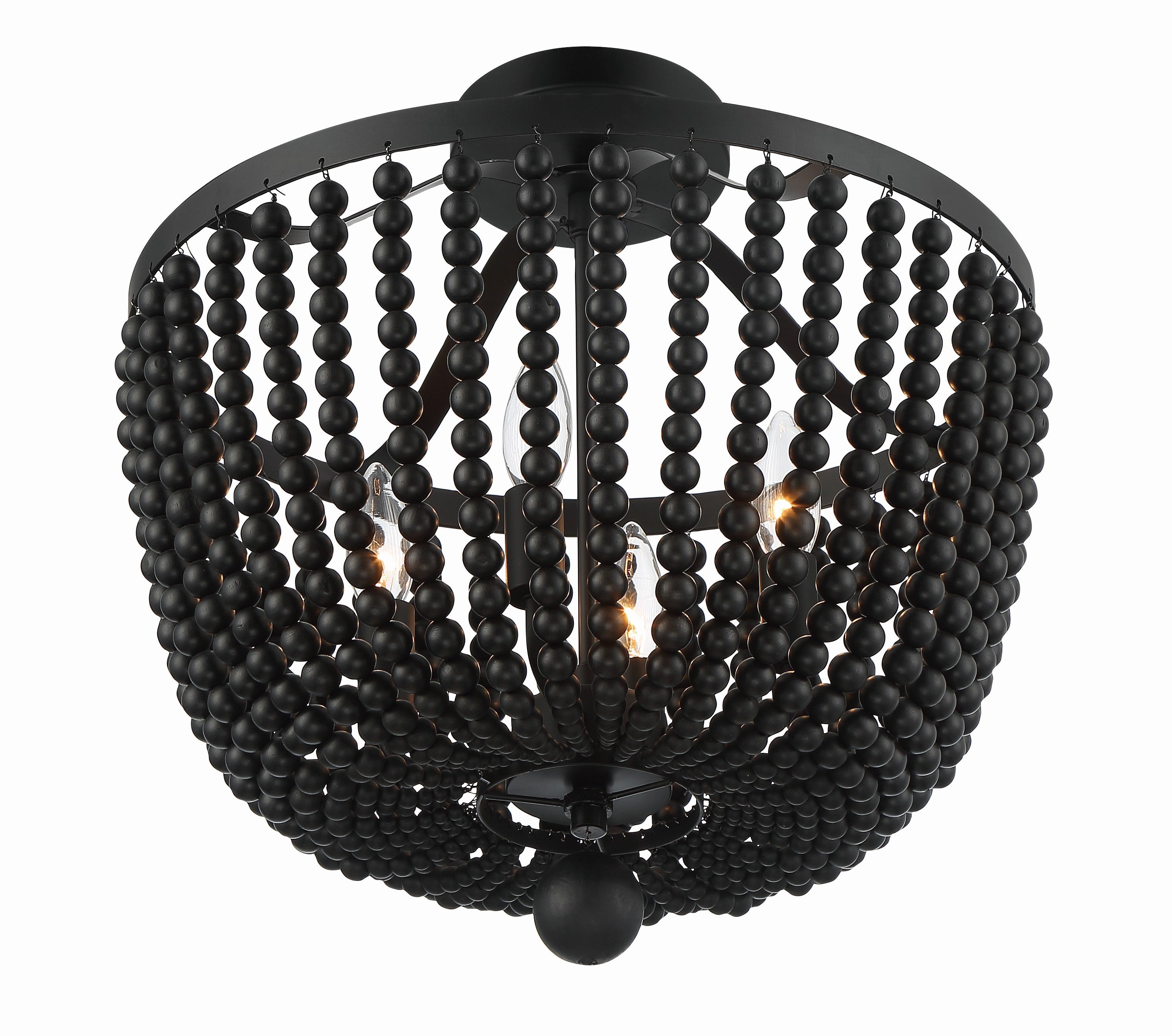 Crystorama Rylee 604-MK_CEILING – 16.5 Inch – 4 Light – Semi Flush Mount Light – Matte Black – Damp Rated