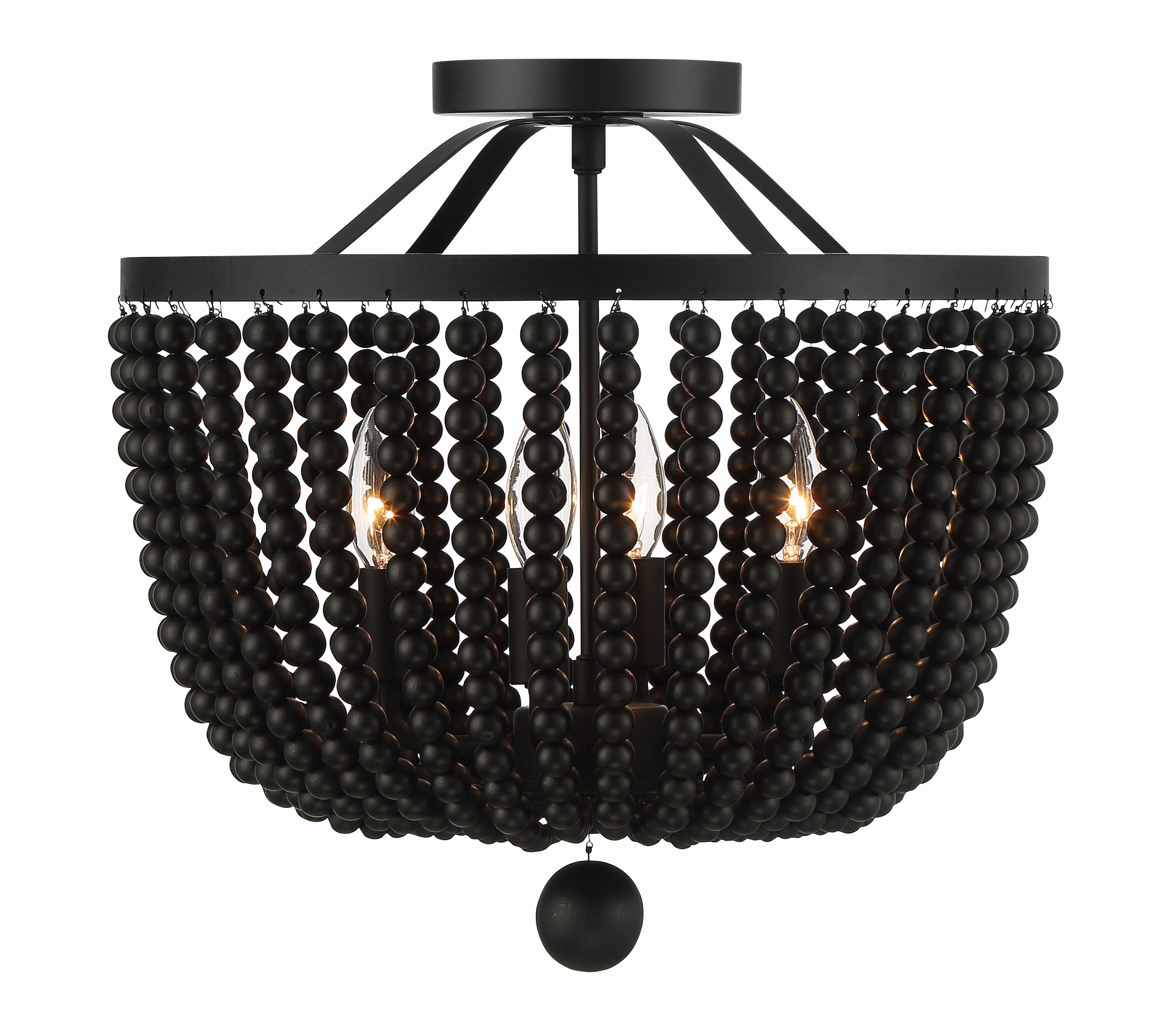 Crystorama Rylee 604-MK_CEILING – 16.5 Inch – 4 Light – Semi Flush Mount Light – Matte Black – Damp Rated