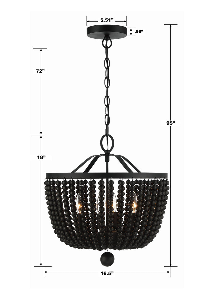 Crystorama RYLEE 604-MK Chandelier Traditional - Matte Black