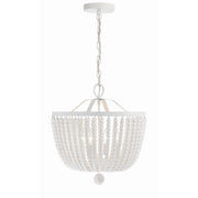 Crystorama Rylee 604-MT – 16.5 Inch – 4 Light – Chandelier – Matte White – Damp Rated