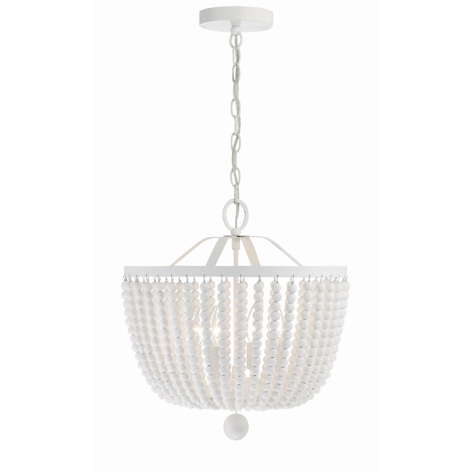 Crystorama Rylee 604-MT – 16.5 Inch – 4 Light – Chandelier – Matte White – Damp Rated