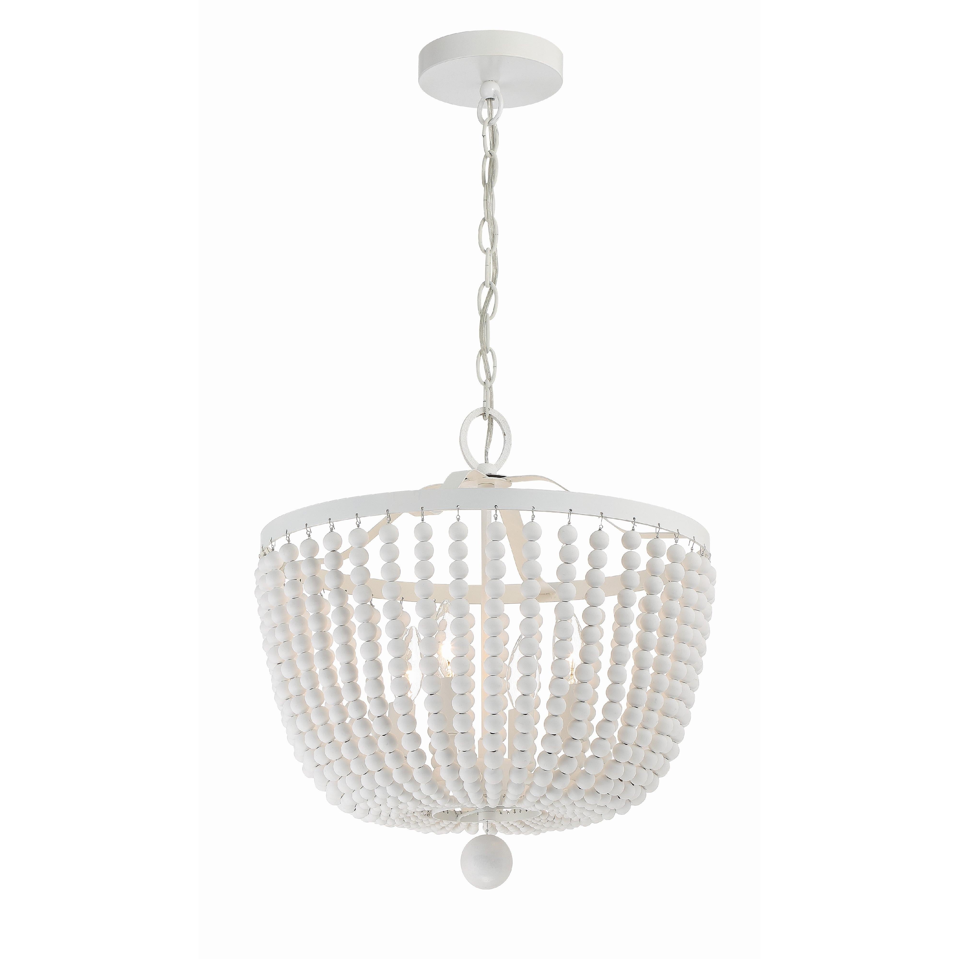 Crystorama Rylee 604-MT – 16.5 Inch – 4 Light – Chandelier – Matte White – Damp Rated