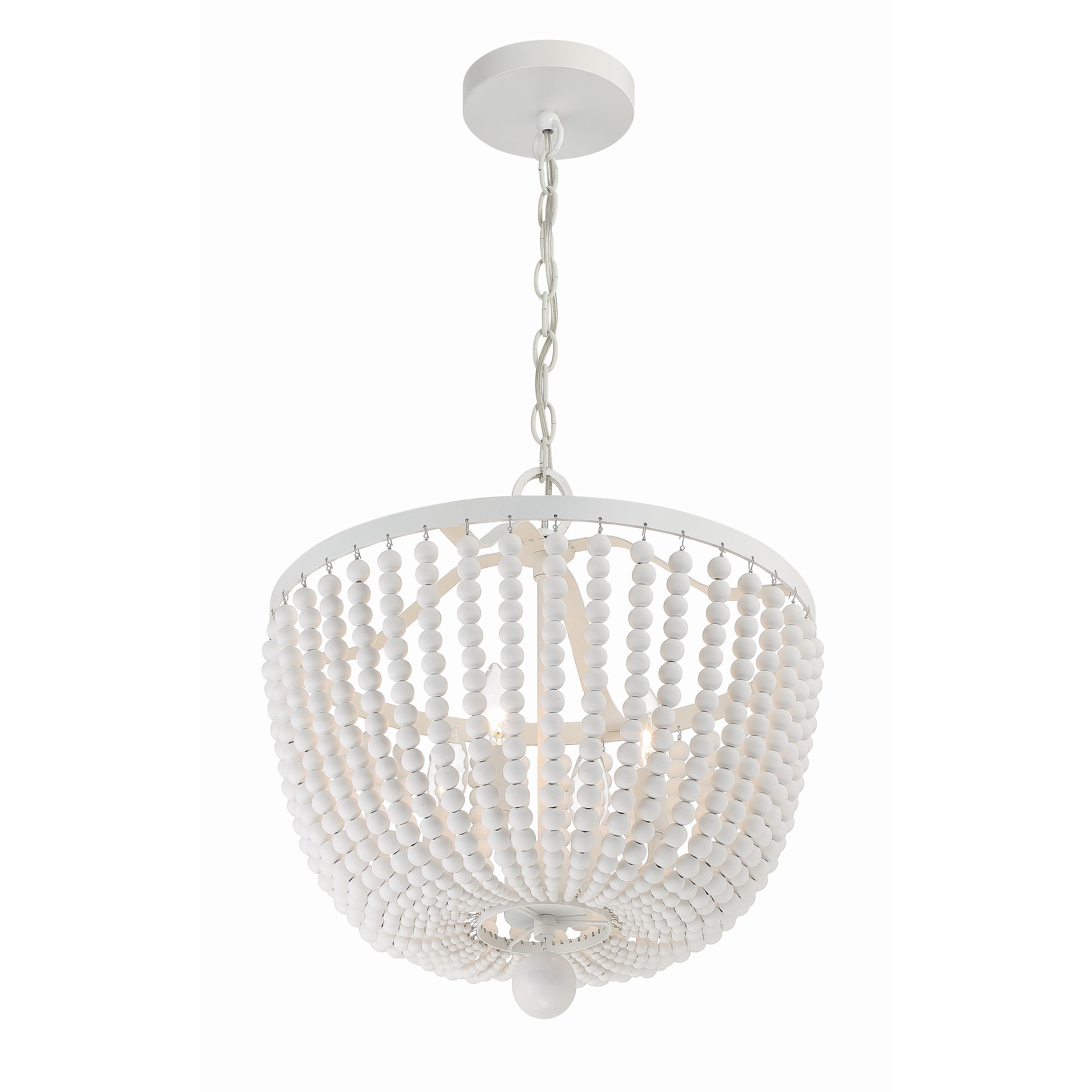 Crystorama Rylee 604-MT – 16.5 Inch – 4 Light – Chandelier – Matte White – Damp Rated