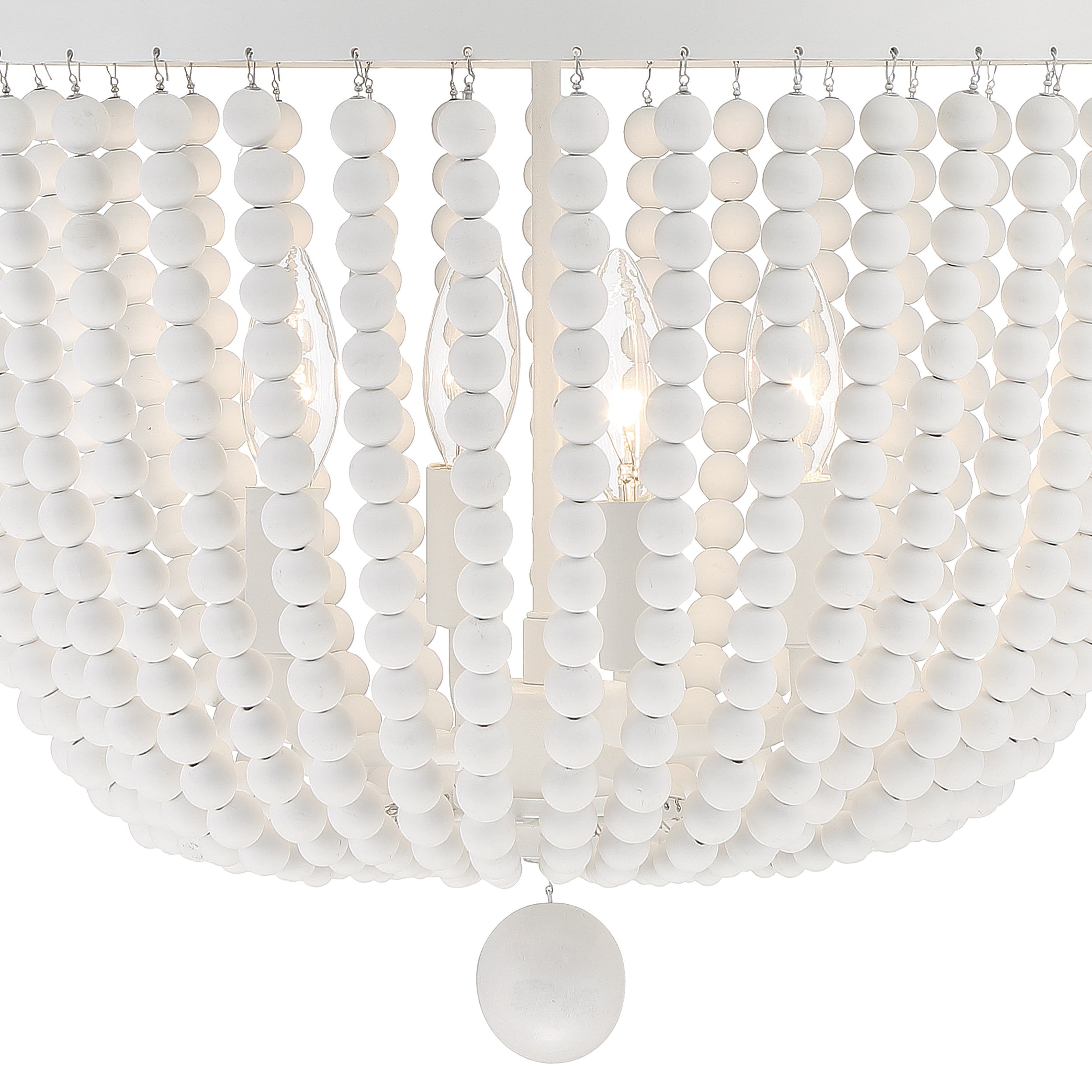 Crystorama Rylee 604-MT – 16.5 Inch – 4 Light – Chandelier – Matte White – Damp Rated