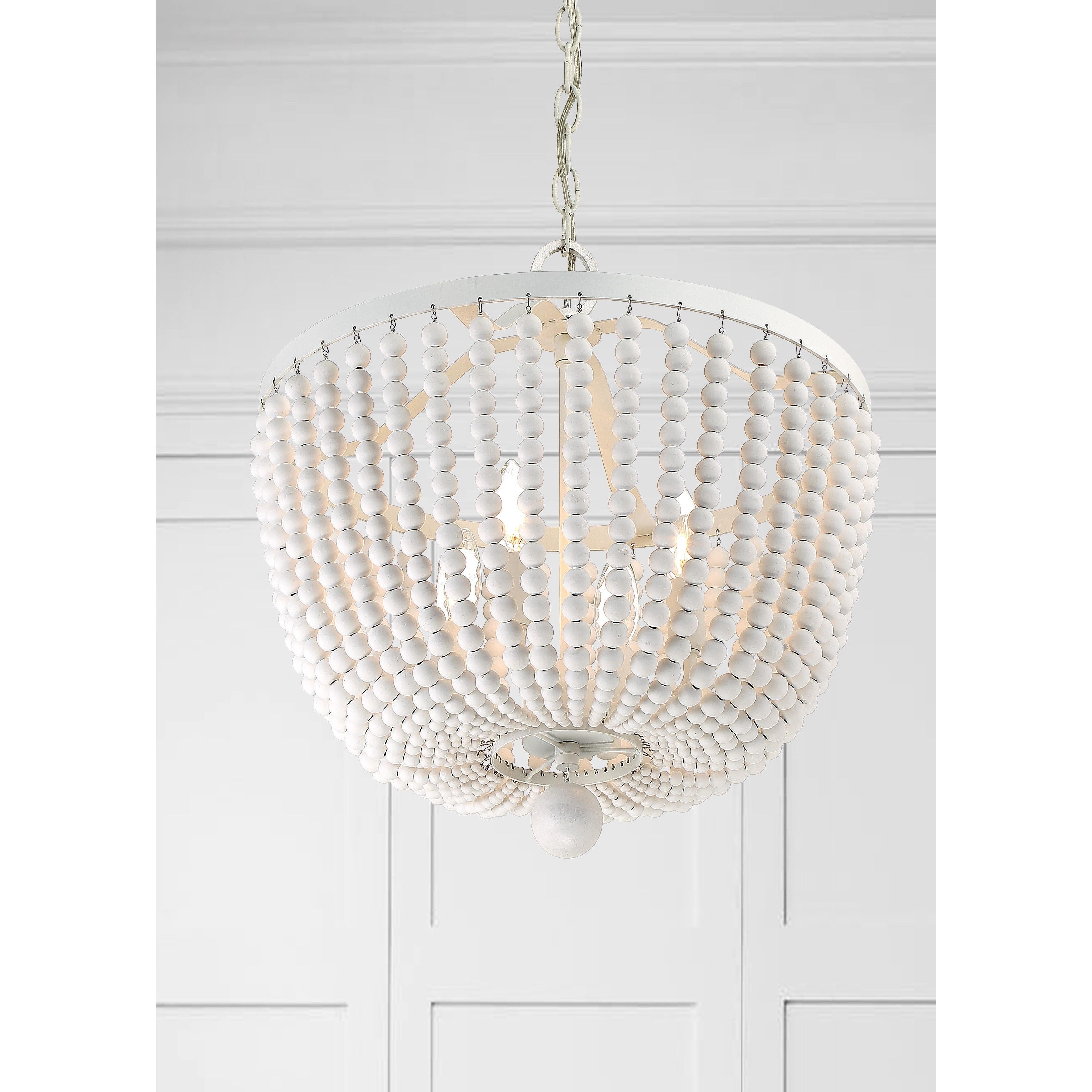 Crystorama Rylee 604-MT – 16.5 Inch – 4 Light – Chandelier – Matte White – Damp Rated