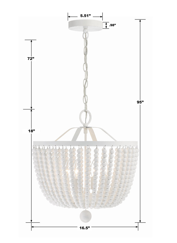 Crystorama RYLEE 604-MT Chandelier Transitional - Matte White