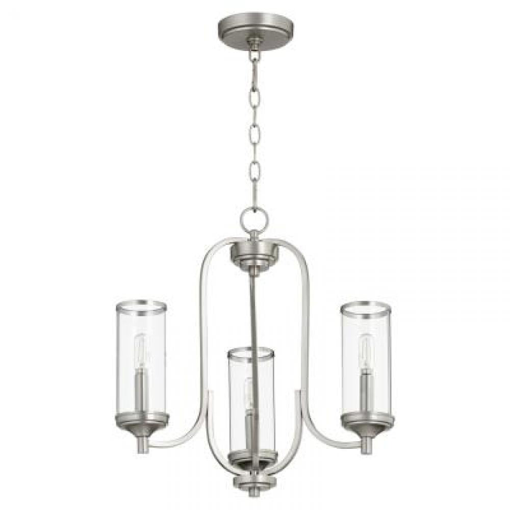 Quorum Lighting COLLINS 6044-3-65 Chandelier Transitional - Satin Nickel