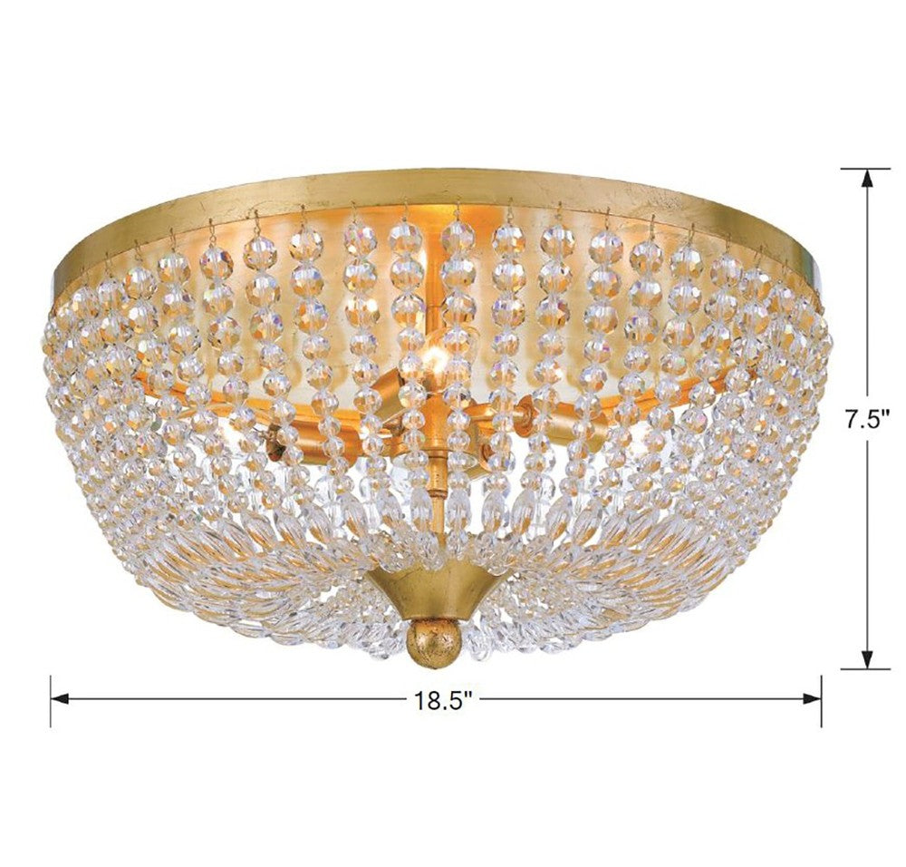 Crystorama RYLEE 605-GA Flush Mount Transitional - Antique Gold