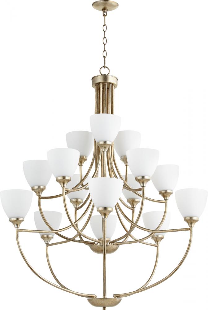 Quorum Lighting ENCLAVE 6059-15-60 Chandelier Traditional - Aged Silver Leaf