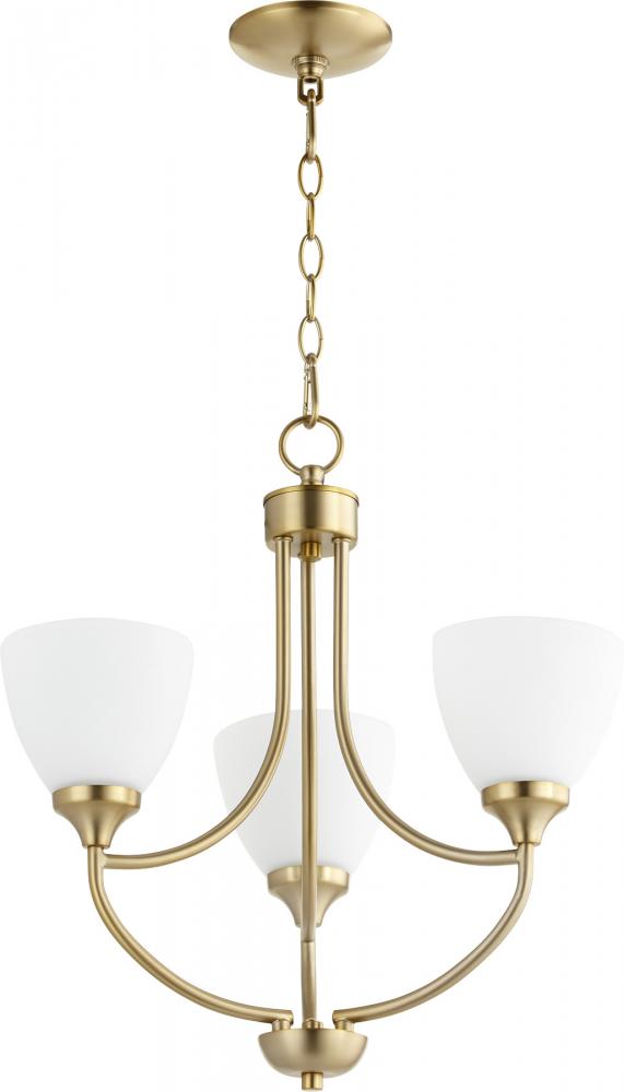 Quorum Lighting ENCLAVE 6059-3-80 Chandelier Traditional - Aged Brass