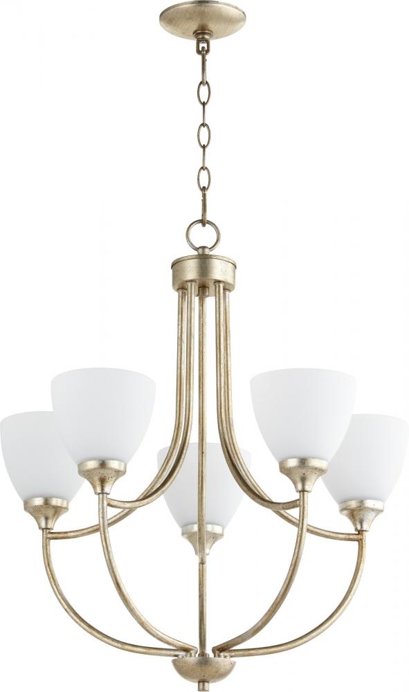 Quorum Lighting ENCLAVE 6059-5-60 Chandelier Traditional - Aged Silver Leaf