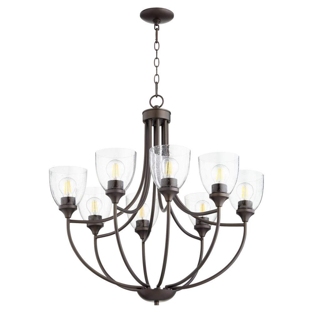 Quorum Lighting ENCLAVE 6059-8-286 Chandelier Traditional - Oiled Bronze W Clear Seeded