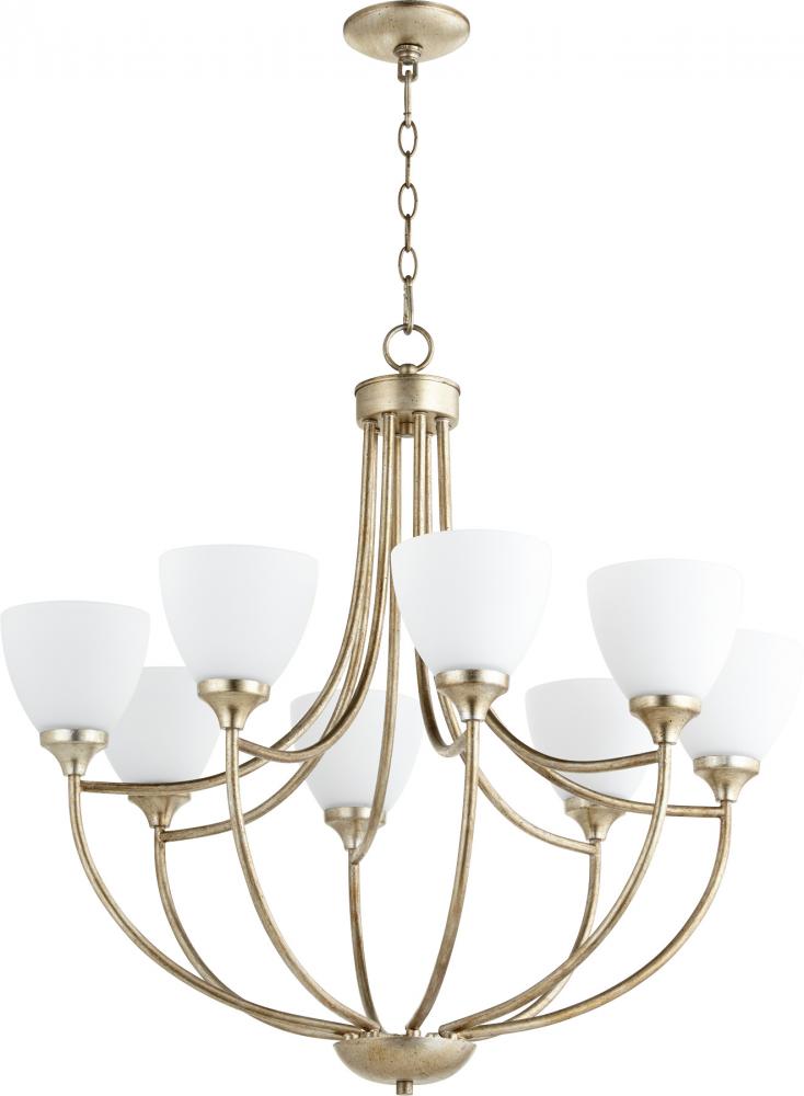 Quorum Lighting ENCLAVE 6059-8-60 Chandelier Traditional - Aged Silver Leaf