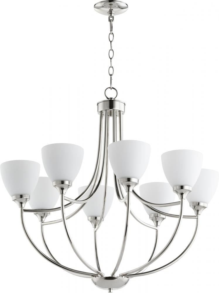 Quorum Lighting ENCLAVE 6059-8-62 Chandelier Traditional - Polished Nickel