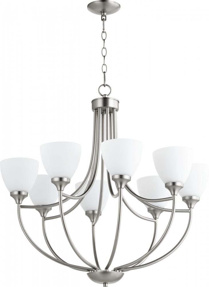 Quorum Lighting ENCLAVE 6059-8-65 Chandelier Traditional - Satin Nickel