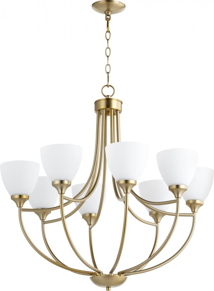 Quorum Lighting ENCLAVE 6059-8-80 Chandelier Traditional - Aged Brass