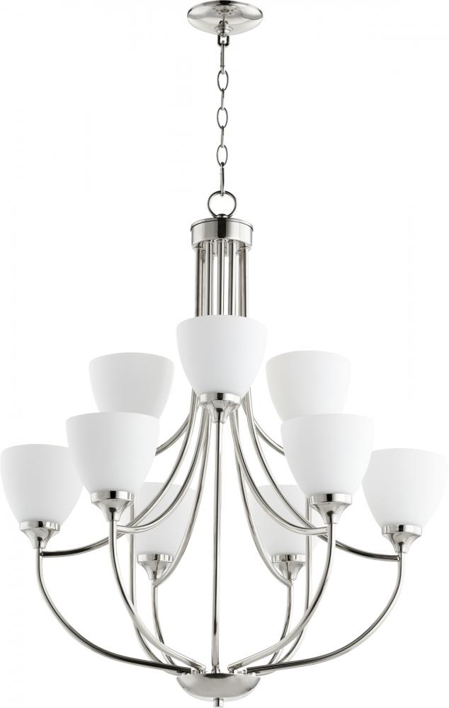 Quorum Lighting ENCLAVE 6059-9-62 Chandelier Traditional - Polished Nickel