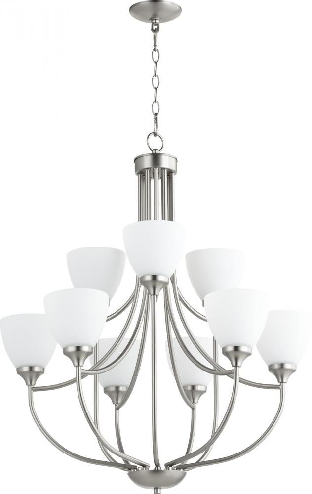 Quorum Lighting ENCLAVE 6059-9-65 Chandelier Traditional - Satin Nickel